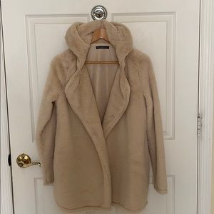 Brandy Melville fuzzy hooded coat